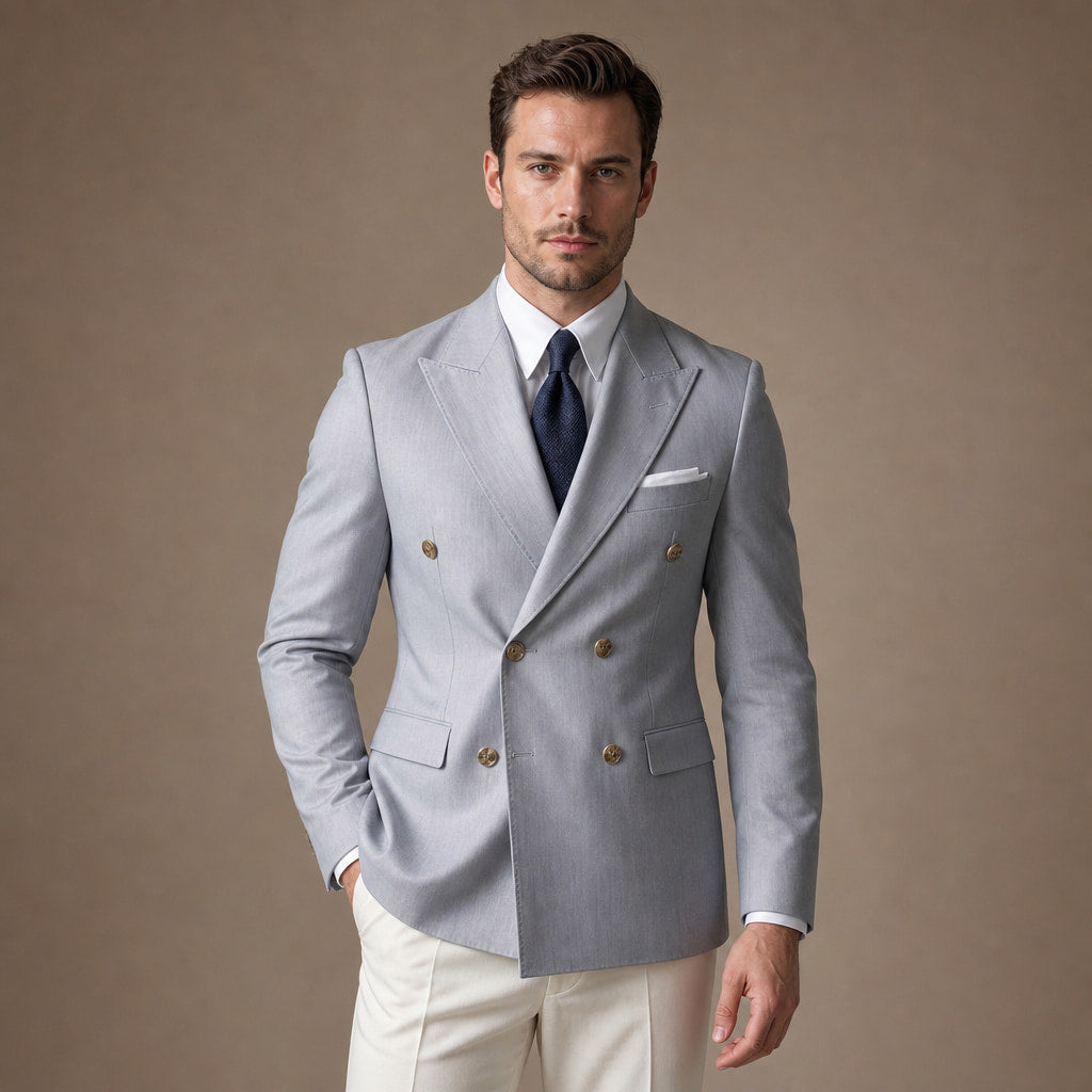 Blazer Half Lined Tailored Fit in Grey – Tarlano Premium Menswear