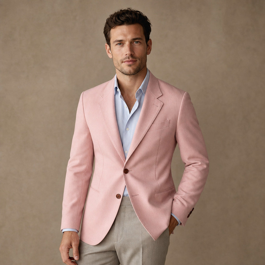 Blazer Half Lined Tailored Fit in Light Pink – Tarlano Premium Menswear