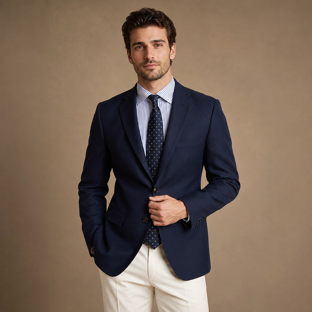 Blazer Half Lined Tailored Fit Navy – Product Photo