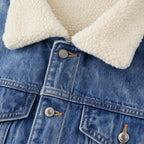 Hackney Sherpa Denim Jacket Blue – Fabric and Detail Close-Up