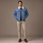 Hackney Sherpa Denim Jacket Blue – Full Look