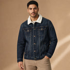 Hackney Sherpa Denim Jacket Midnight Navy – Product Photo