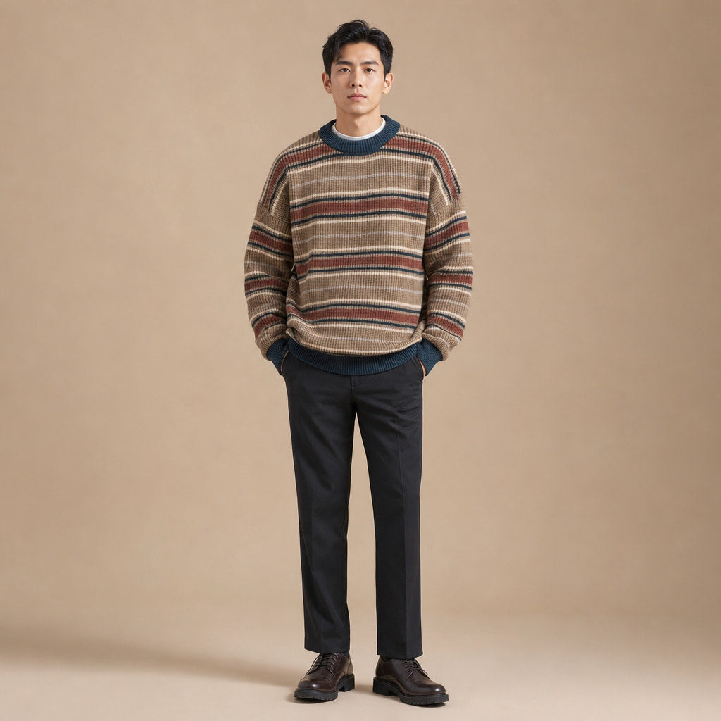 Halden Crewneck Khaki – Full Look