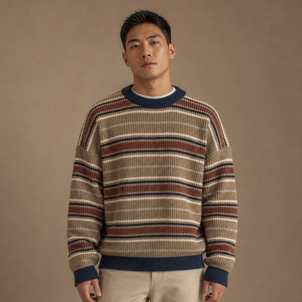 Halden Crewneck in Khaki – Tarlano Premium Menswear