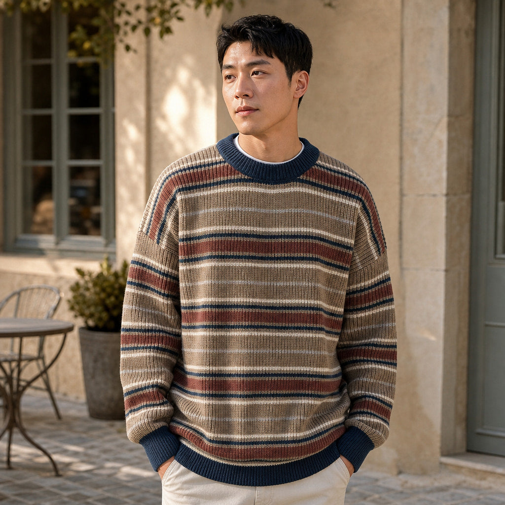 Halden Crewneck Khaki – Styled Editorial Shot
