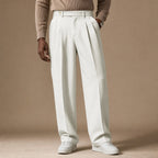 Dress Pants Pleated Front Modern Fit Ivory – Product Photo
