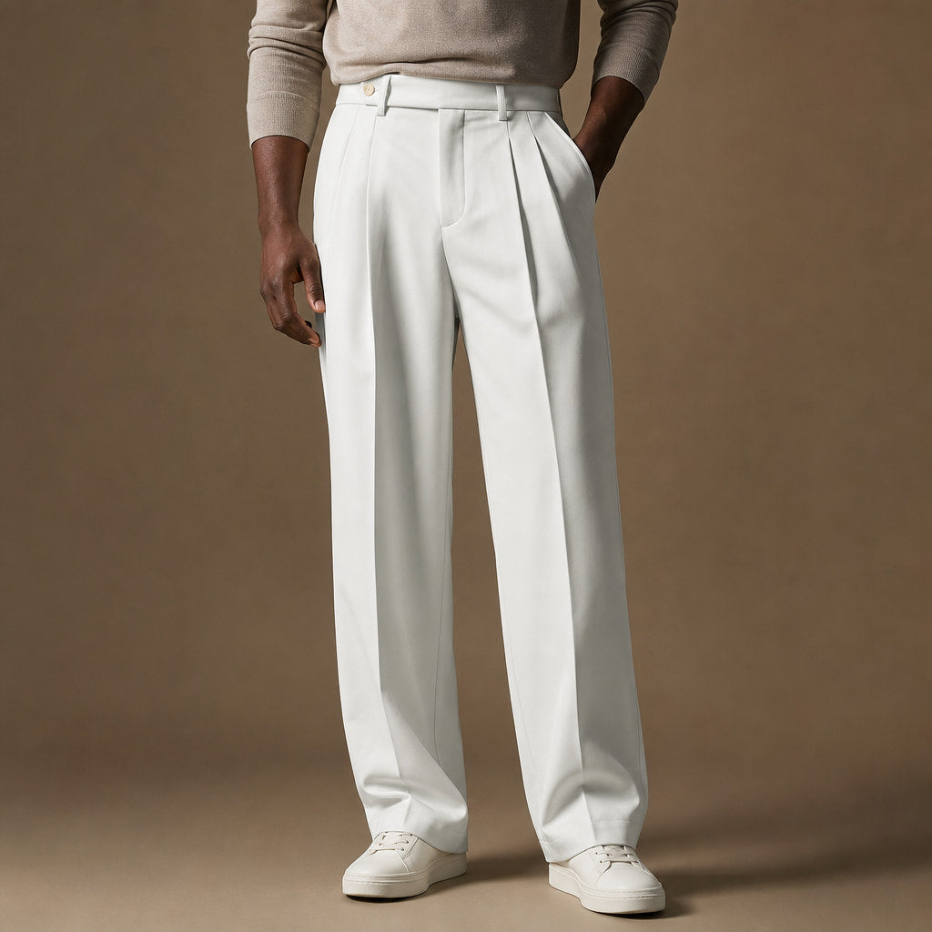 Dress Pants Pleated Front Modern Fit in Ivory – Tarlano Premium Menswear