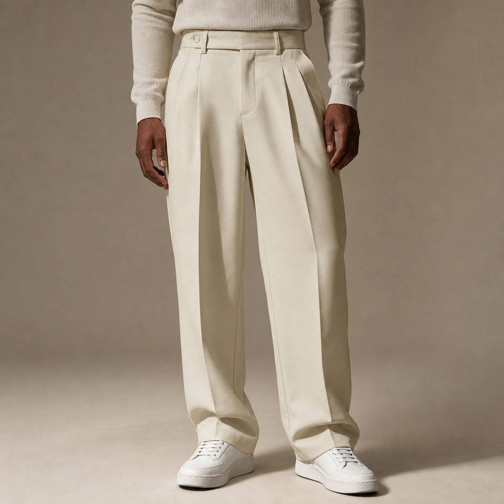 Dress Pants Pleated Front Modern Fit in Khaki – Tarlano Premium Menswear