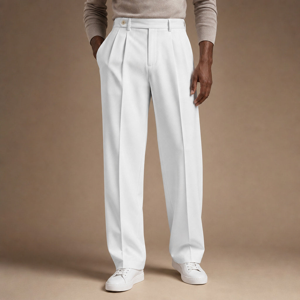 Dress Pants Pleated Front Modern Fit in White – Tarlano Premium Menswear