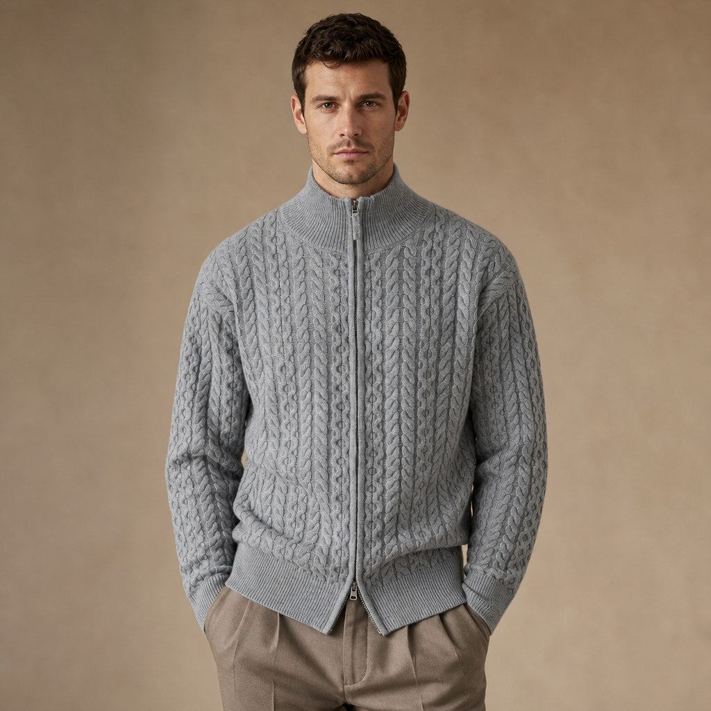 Harbor Knit Cardigan in Gray – Tarlano Premium Menswear
