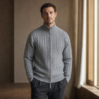 Harbor Knit Cardigan Gray – Styled Editorial Shot