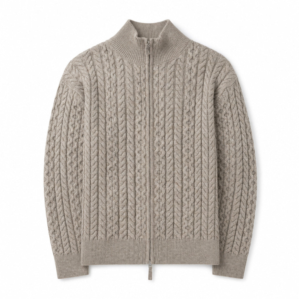 Harbor Knit Cardigan Taupe – Product Photo
