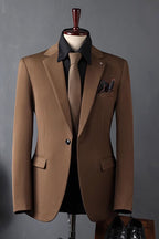 Harlow | Three Piece Suit Double Breasted Waistcoat Brown – Styled Editorial Shot