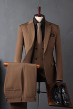 Harlow | Three Piece Suit Double Breasted Waistcoat Brown – Premium Editorial