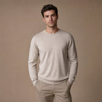 Harlow Wool Crewneck Champagne – Product Photo