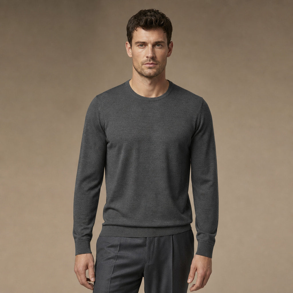 Harlow Wool Crewneck in Graphite – Tarlano Premium Menswear