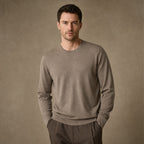 Harlow Wool Crewneck Warm Tan – Product Photo