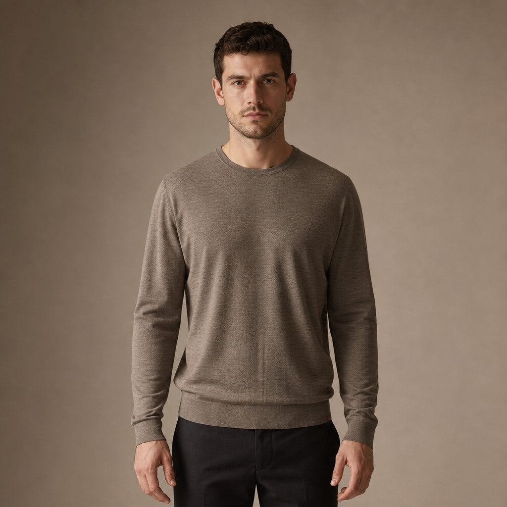 Harlow Wool Crewneck in Warm Tan – Tarlano Premium Menswear
