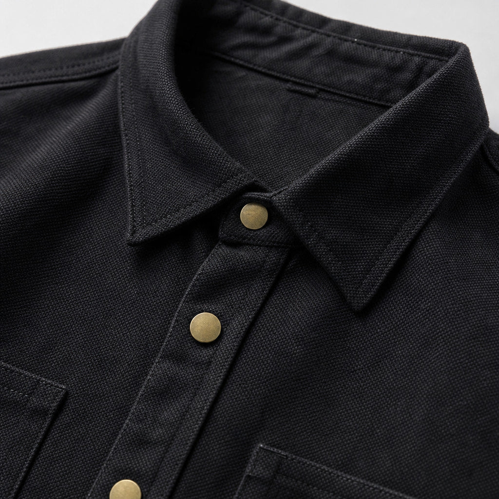 Highland Canvas Utility Longsleeve Black – Fabric and Detail Close-Up