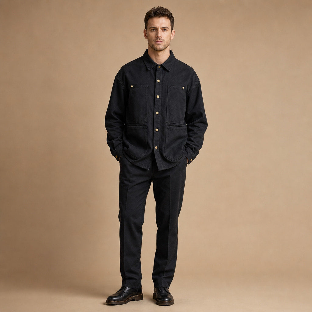 Highland Canvas Utility Longsleeve Black – Full Look