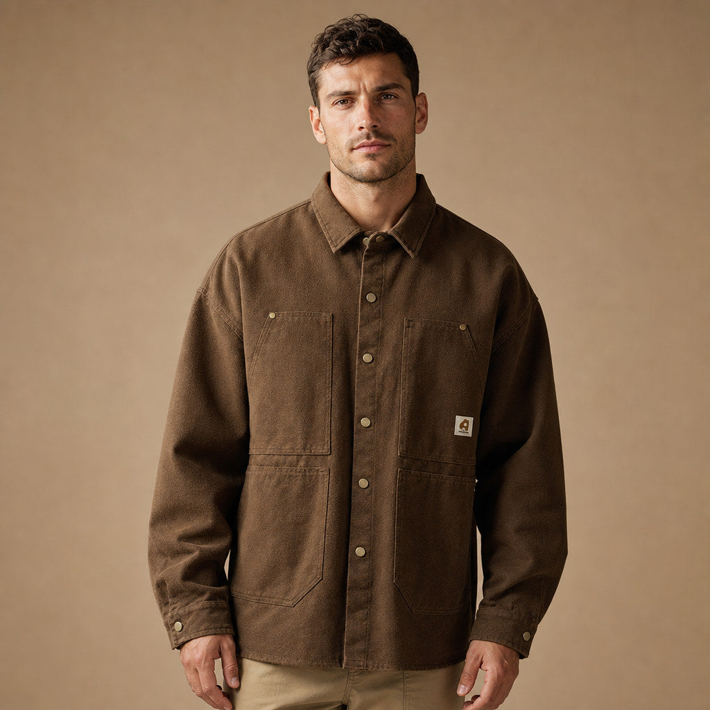 Highland Canvas Utility Longsleeve in Brown – Tarlano Premium Menswear