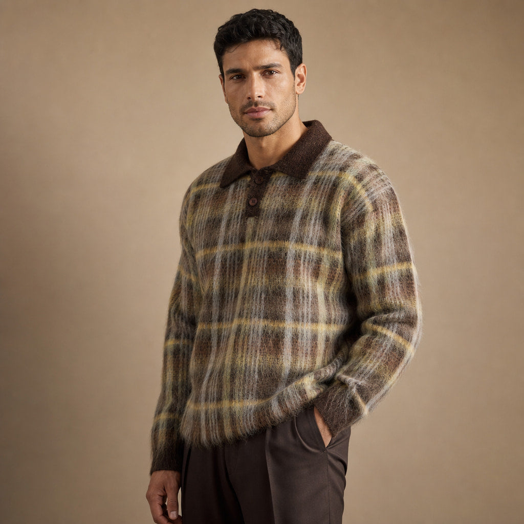 Highlands Heirloom Polo Multicolor | Brown – Side Angle View