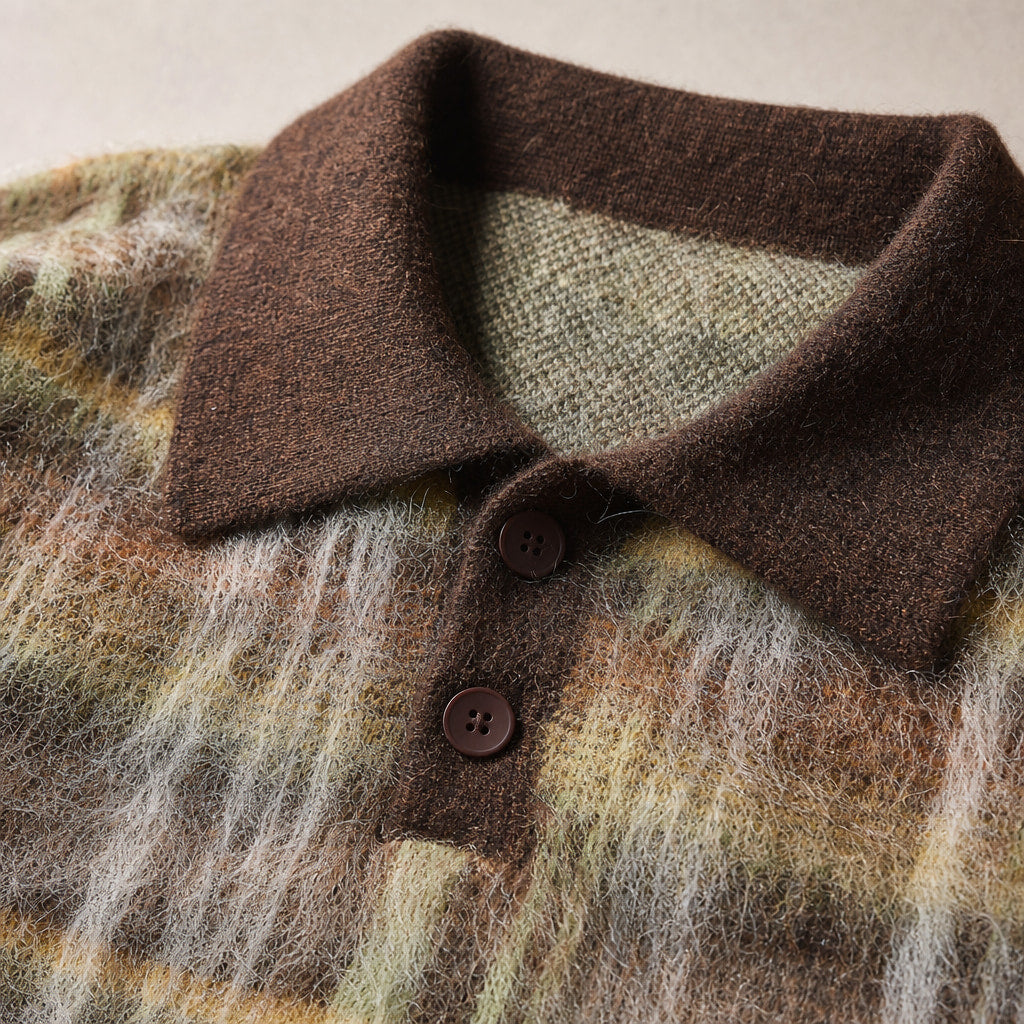 Highlands Heirloom Polo Multicolor | Brown – Fabric and Detail Close-Up