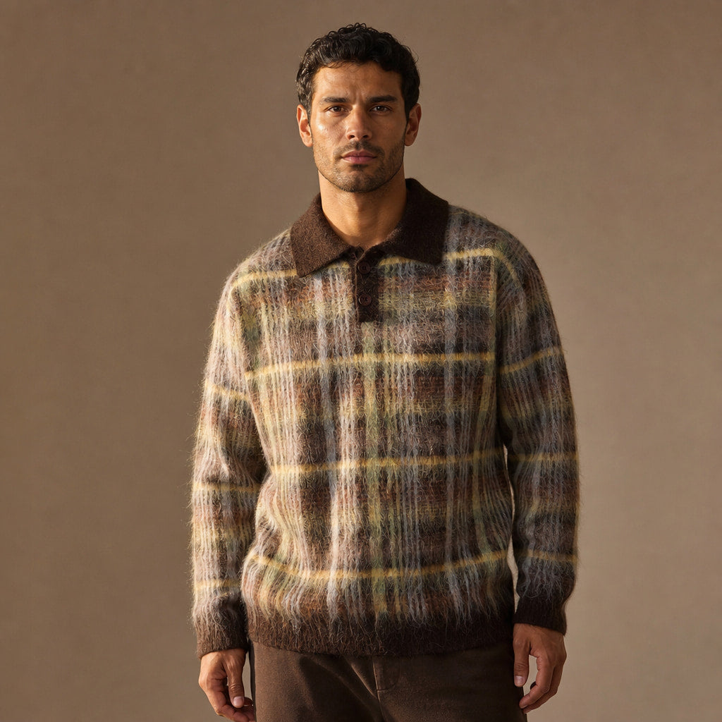 Highlands Heirloom Polo in Multicolor | Brown – Tarlano Premium Menswear