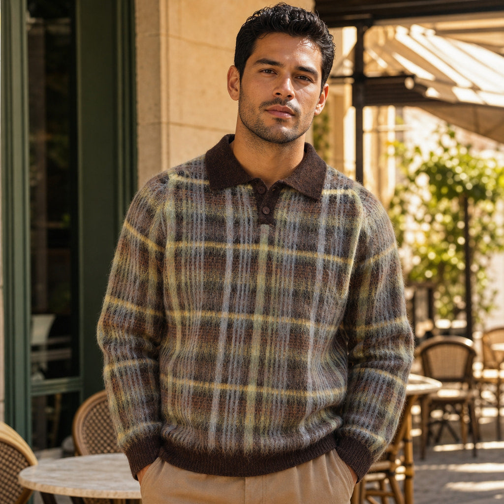 Highlands Heirloom Polo Multicolor | Brown – Styled Editorial Shot