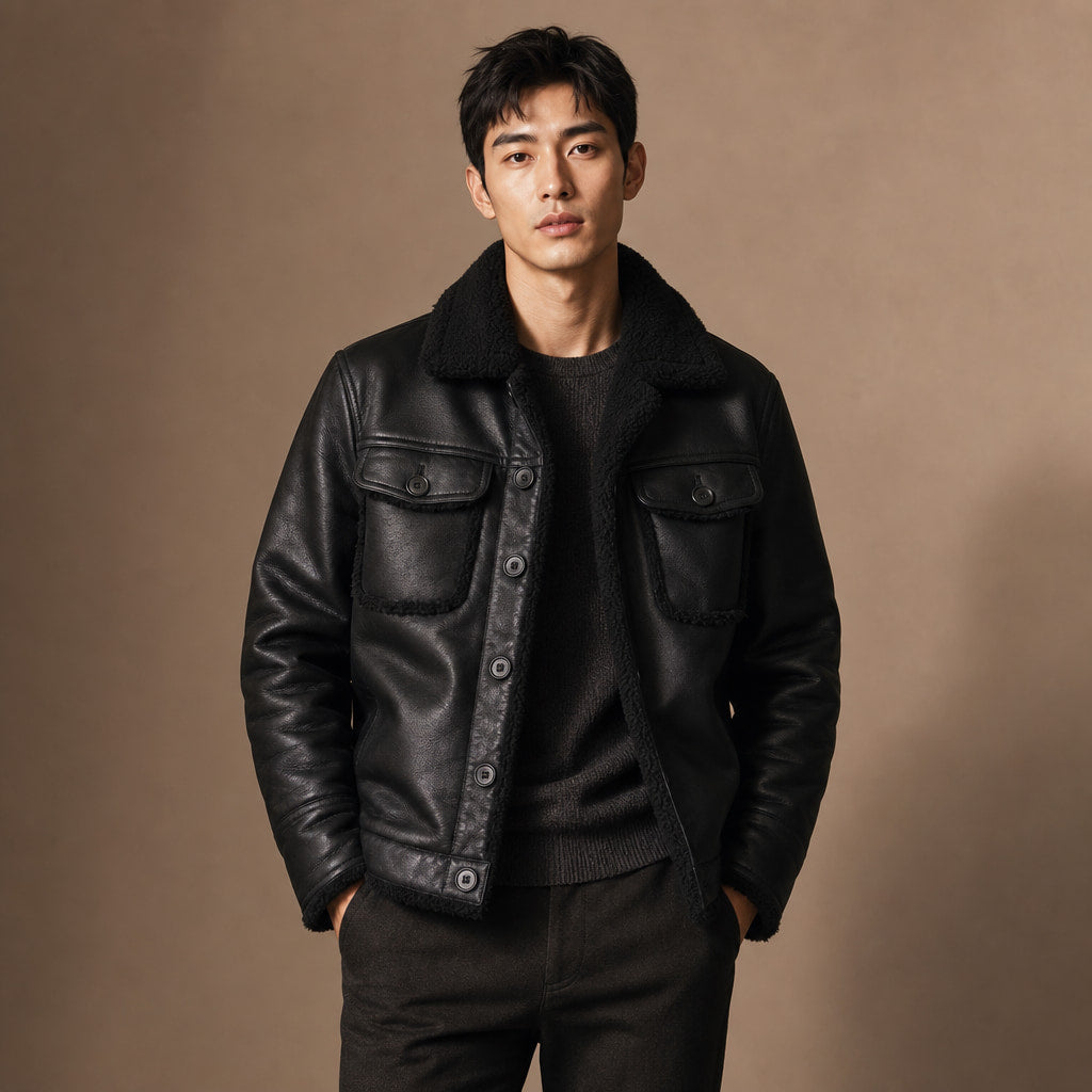 Hudson Fleece-Lined Jacket Black – Product Photo