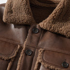 Hudson Fleece-Lined Jacket Brown – Fabric and Detail Close-Up