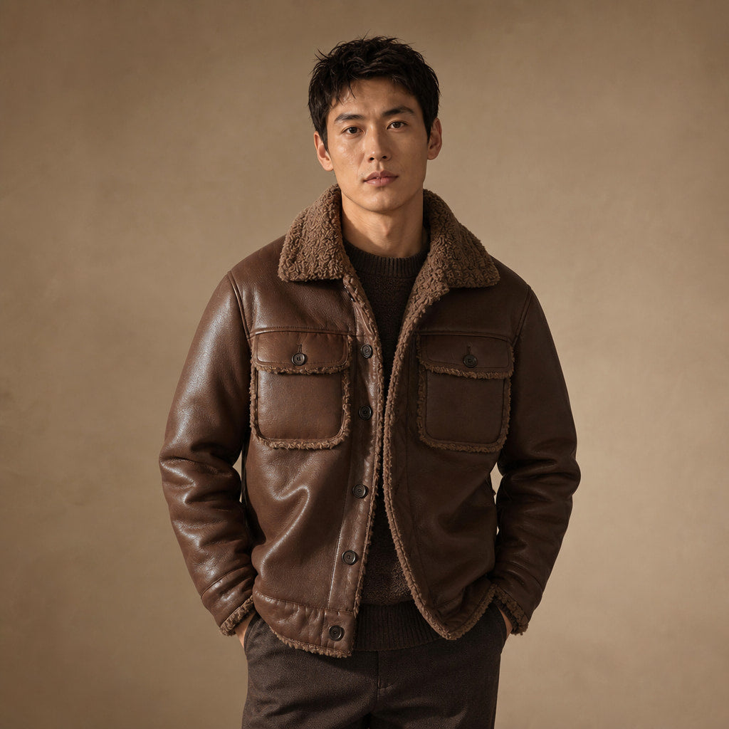 Hudson Fleece-Lined Jacket Brown – Product Photo