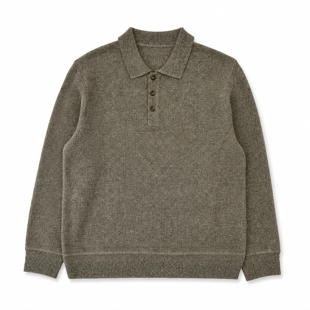Kelby Knit Polo Olive – Product Photo