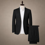 Three Piece Suit Shawl Lapel Slim Fit Black – Product Photo