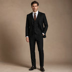 Three Piece Suit Shawl Lapel Slim Fit in Black – Tarlano Premium Menswear