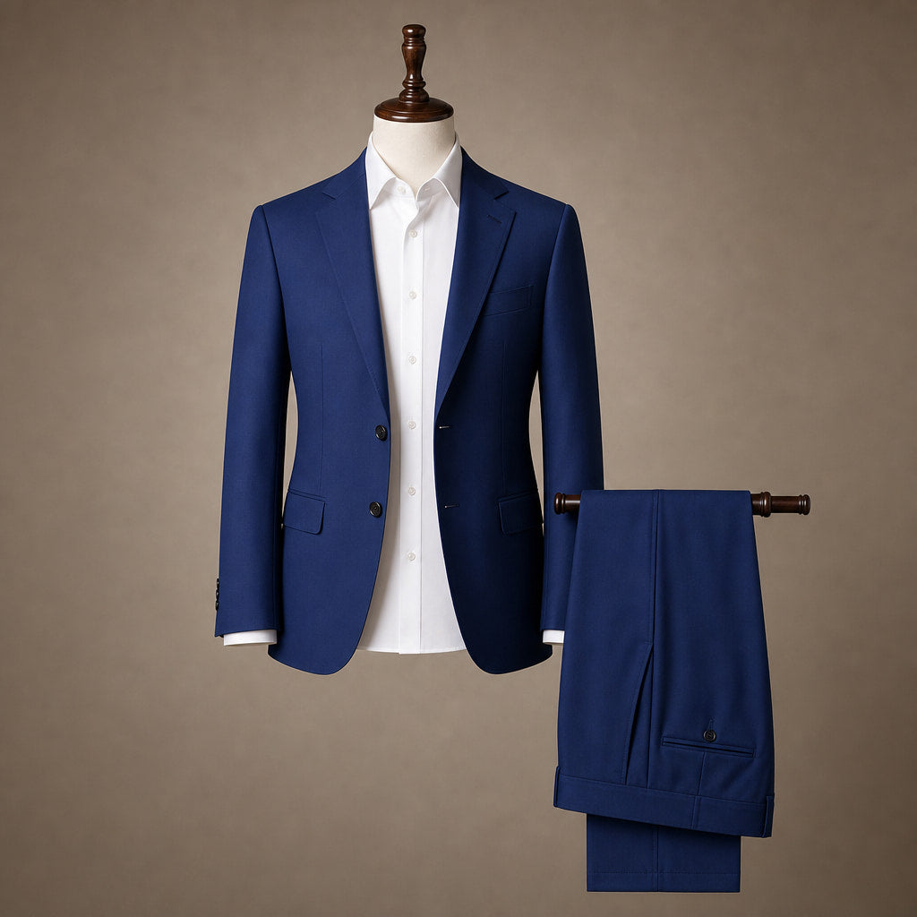 Three Piece Suit Shawl Lapel Slim Fit Cobalt Blue – Product Photo