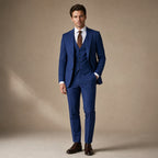Three Piece Suit Shawl Lapel Slim Fit in Cobalt Blue – Tarlano Premium Menswear
