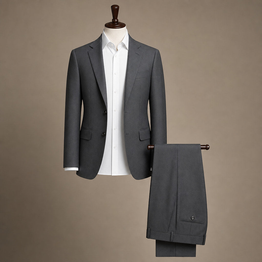 Three Piece Suit Shawl Lapel Slim Fit Dark Grey – Product Photo