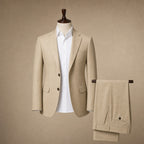 Three Piece Suit Shawl Lapel Slim Fit Khaki – Product Photo