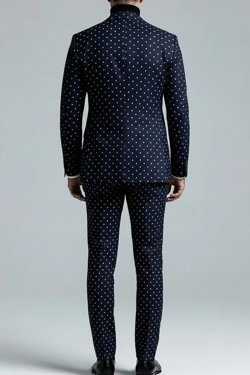 Lancor | Polka Dot Suit Navy – Styled Editorial Shot