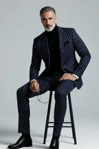 Lancor | Polka Dot Suit Navy – Product Photo