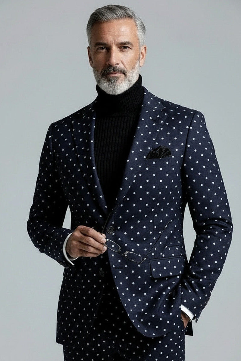 Lancor | Polka Dot Suit Navy – Product Photo