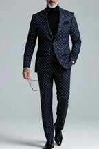Lancor | Polka Dot Suit Navy – Premium Editorial
