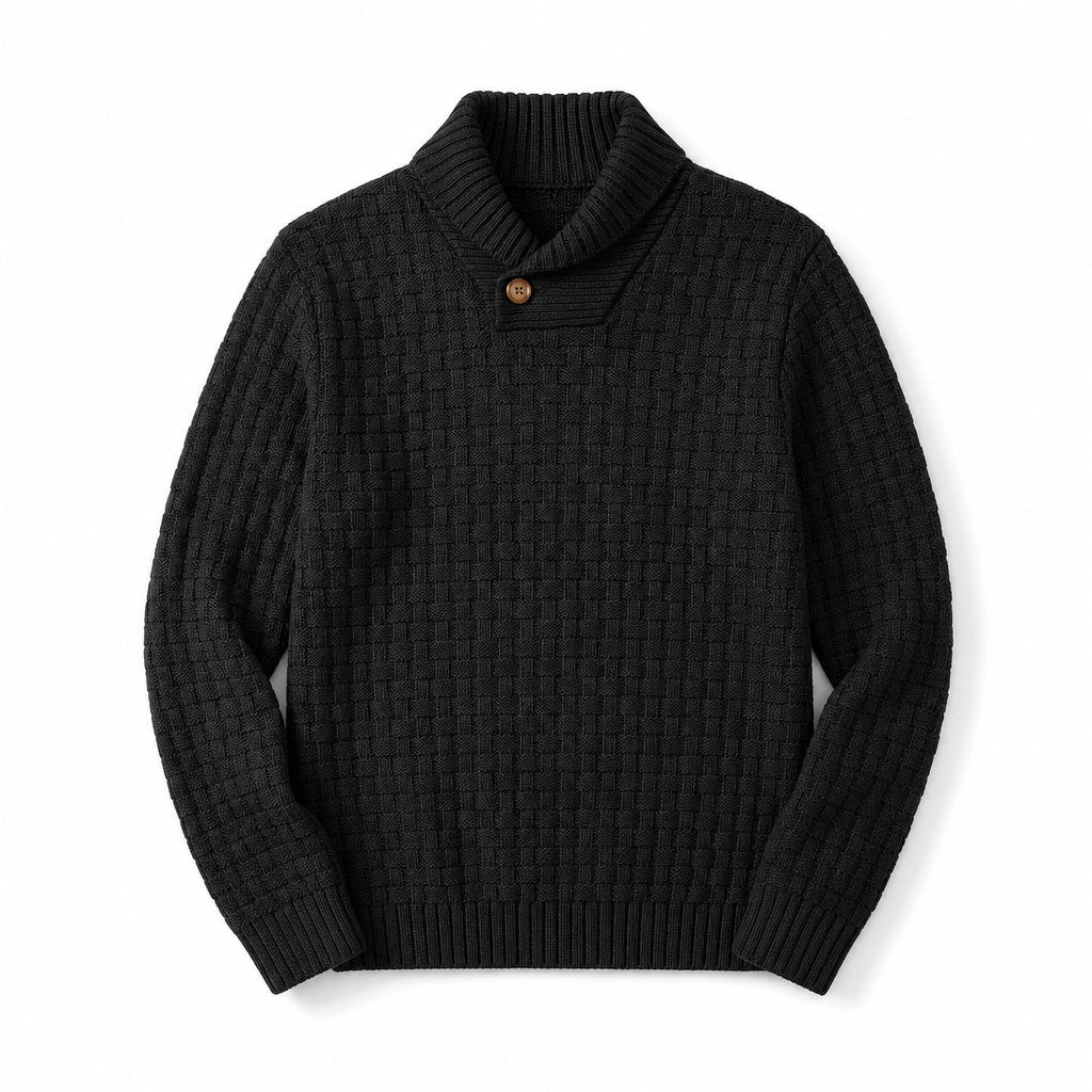 Langston Knit Sweater Black – Product Photo