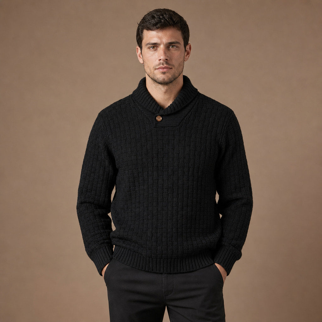 Langston Knit Sweater in Black – Tarlano Premium Menswear