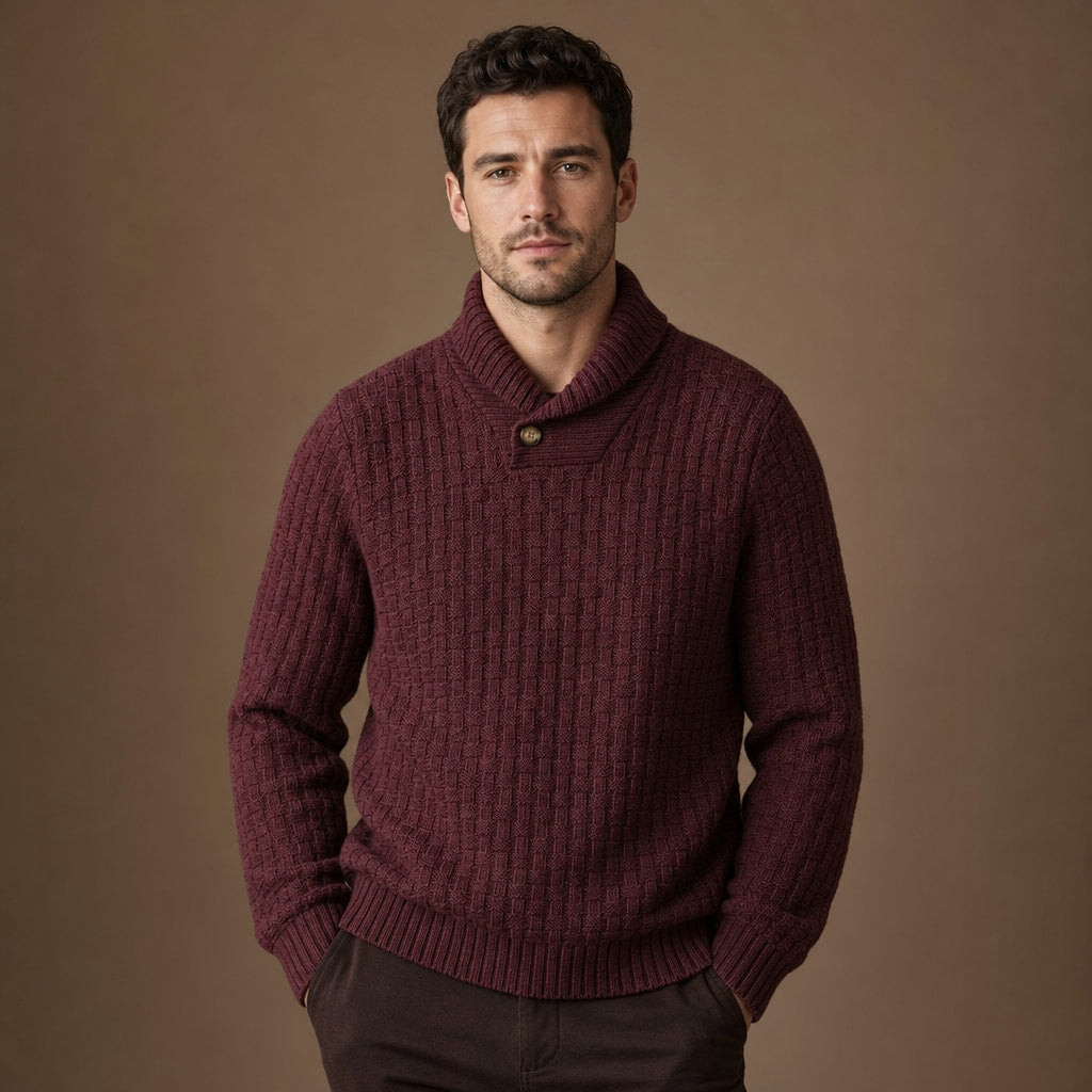 Langston Knit Sweater in Burgundy – Tarlano Premium Menswear