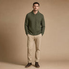 Langston Knit Sweater Military Green – Full Look