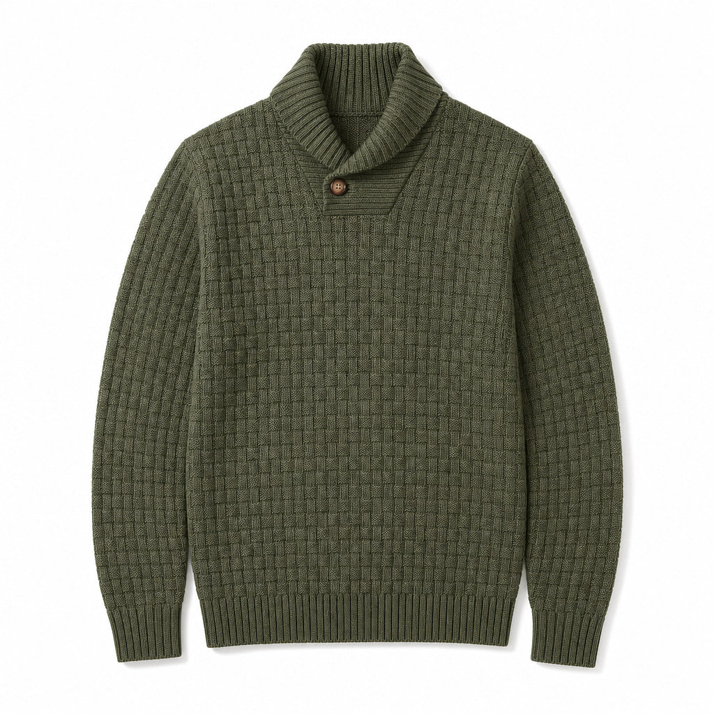 Langston Knit Sweater Military Green – Product Photo