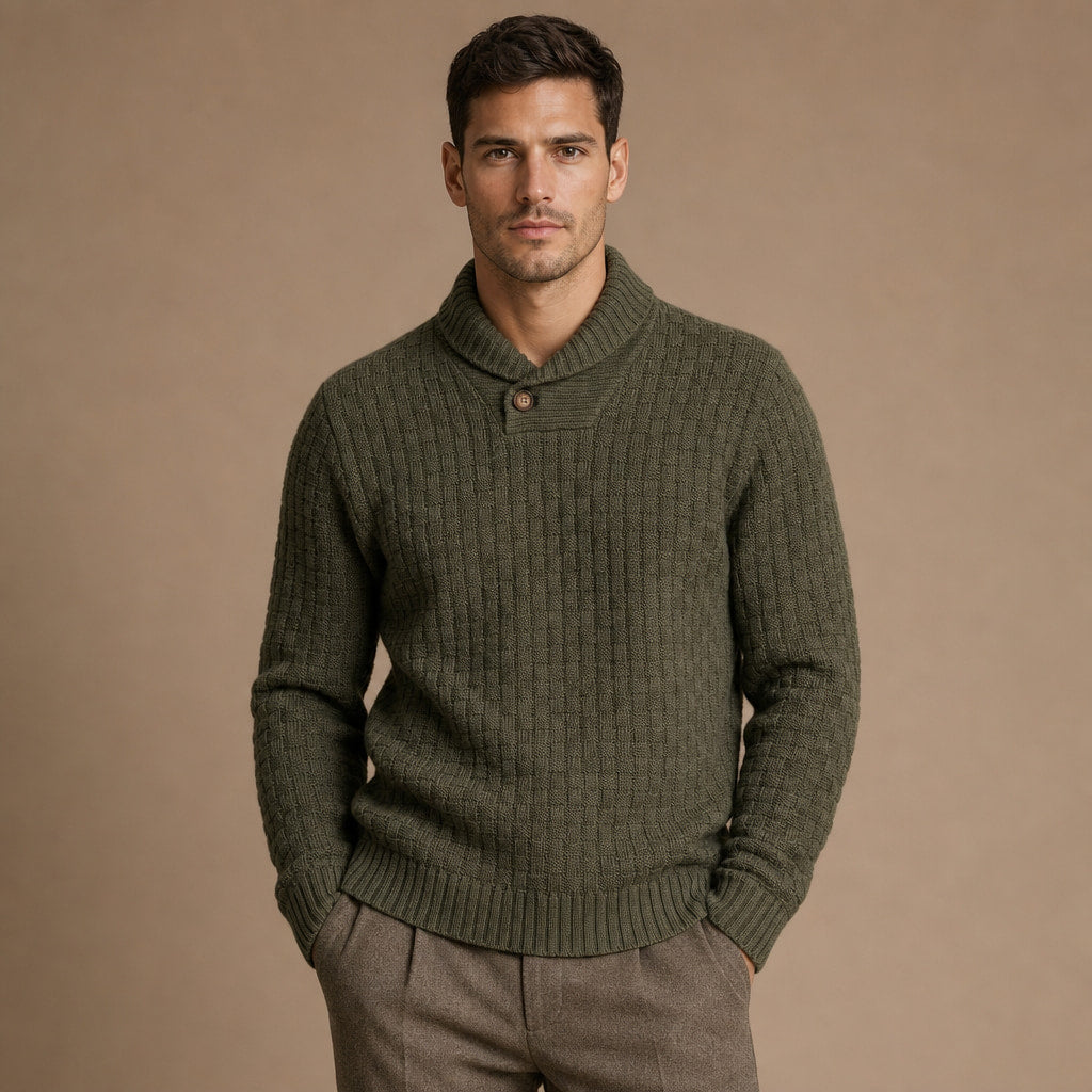 Langston Knit Sweater in Military Green – Tarlano Premium Menswear