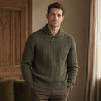 Langston Knit Sweater Military Green – Styled Editorial Shot